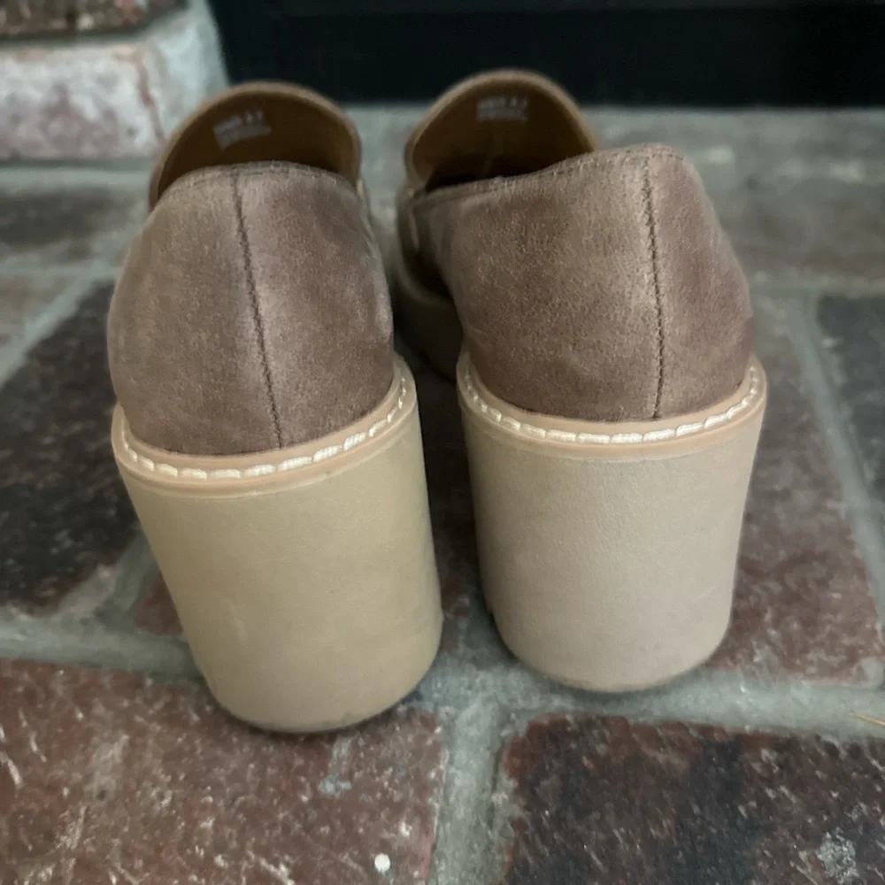 Dolce Vita Temecula Tan Faux Suede Chunky Platform Loafers